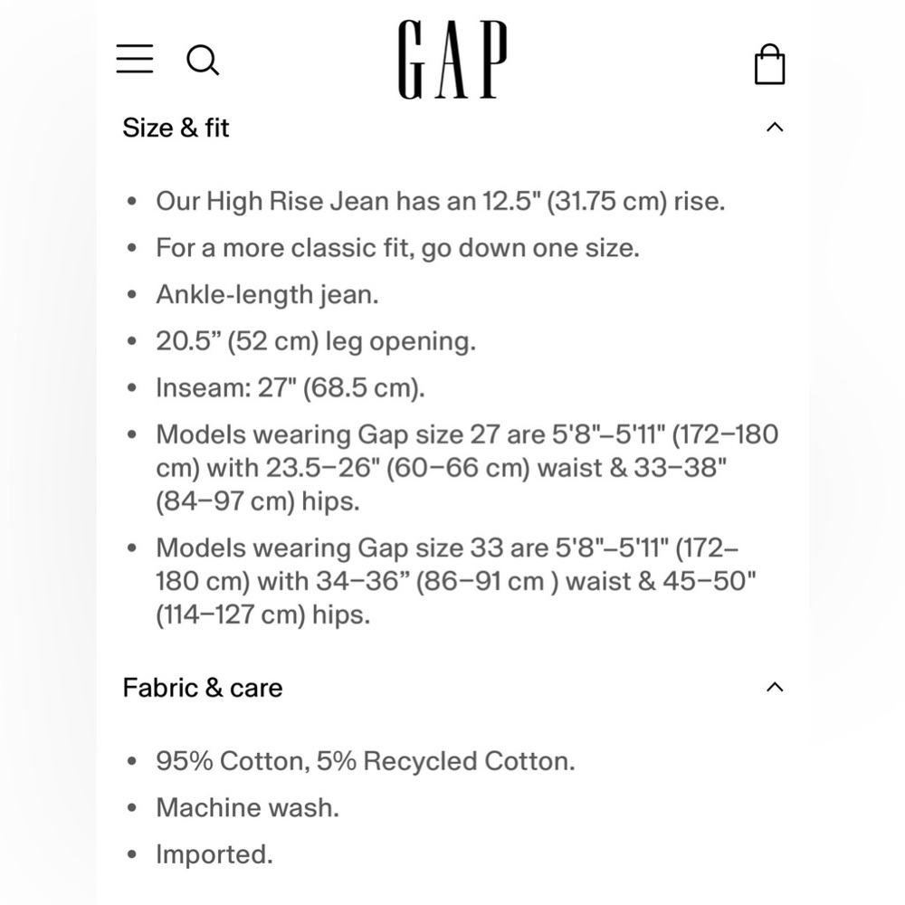 GAP High Rise Horseshoe Jeans - Picture 3 of 15